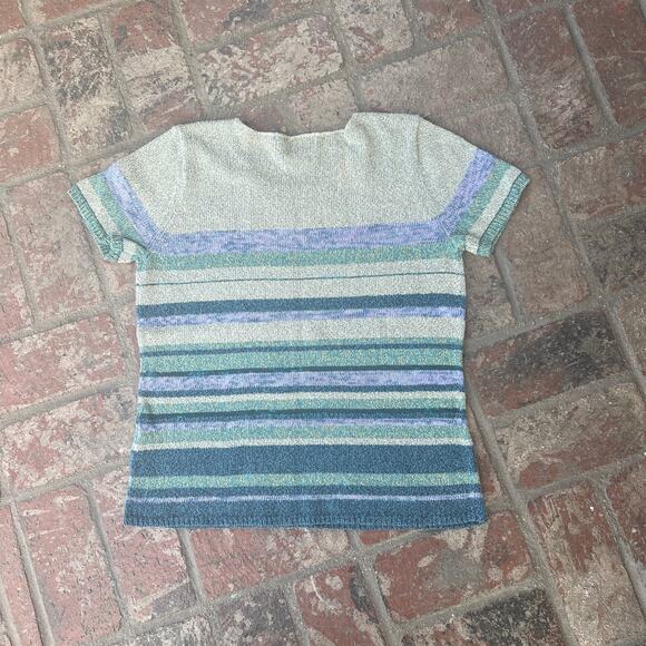 Vintage Sigrid Olsen Sport Knit Short Sleeve Sweater Size M - Picture 3 of 3